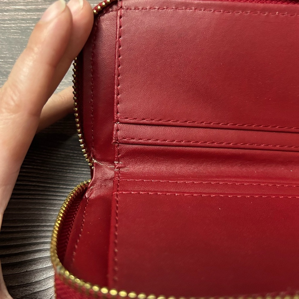 Adrienne Vittadini Red Wallet with Gold Accents - Picture 5 of 6